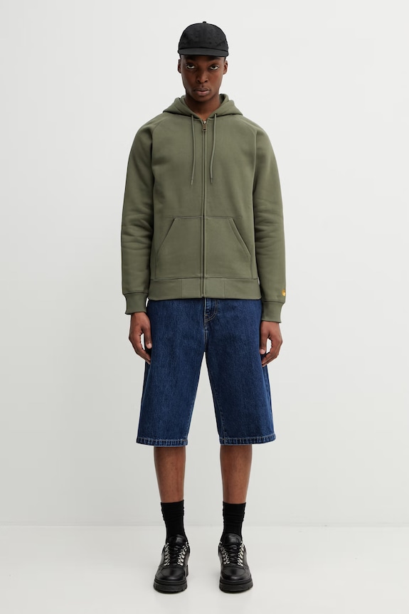 Carhartt WIP Hooded Chase Jacket bluza bawełniana męska I033664.3LRXX zielony