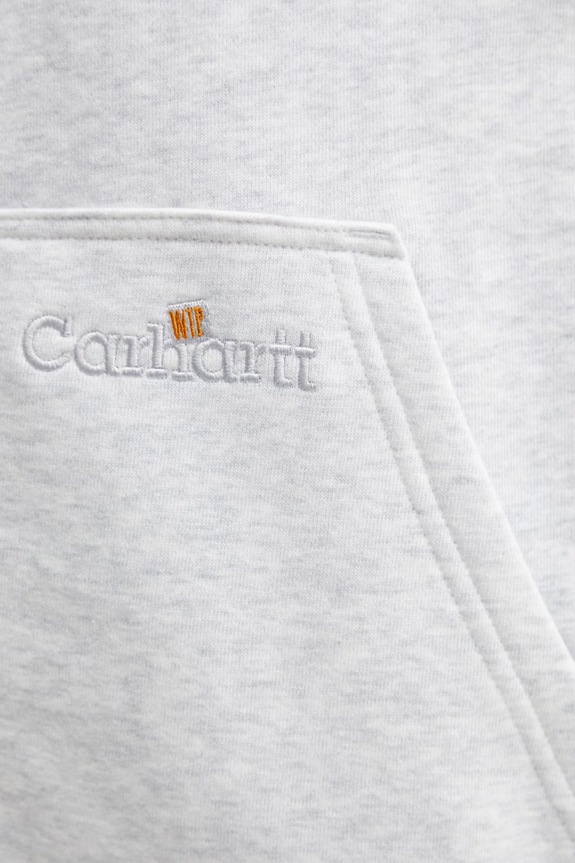 Carhartt WIP Hooded WIP Label Sweat Jacket zip-up sweatshirt cotton Men's gray I036347.482XX