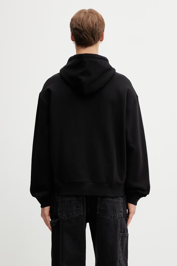 Clothing Carhartt WIP Hooded WIP Label Sweat Jacket Men's cotton zip-up hoodie I036347.89XX black