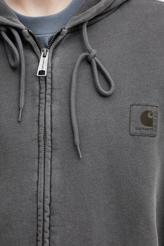 Carhartt WIP Hooded Nelson Jacket zip-up sweatshirt cotton Men's gray I033064.89GD