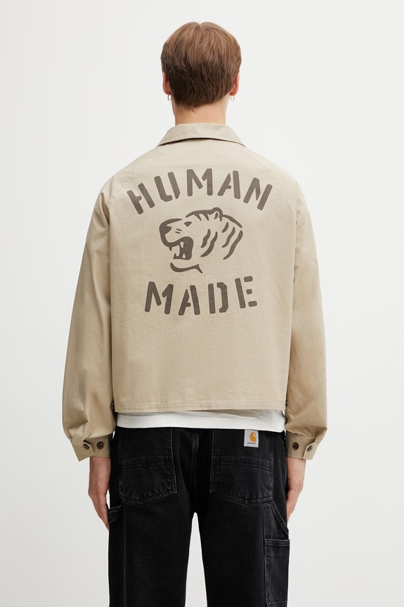 Odjeća Human Made MENS WOVEN JACKET jakna od pamuka za muškarce HM31JK009 bež