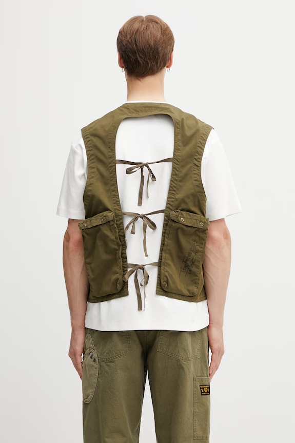Одежда Human Made MENS WOVEN JACKET безрукавка с хлопком для мужчин HM31JK010 зелёный