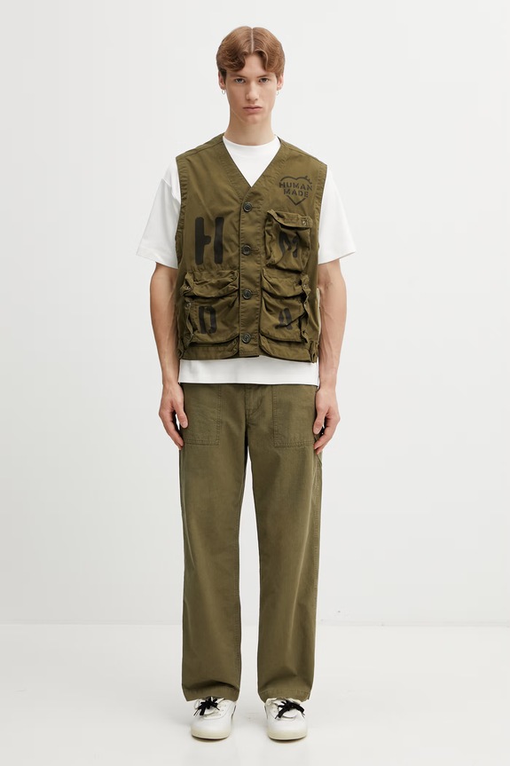 Human Made MENS WOVEN JACKET безрукавка с хлопком для мужчин HM31JK010