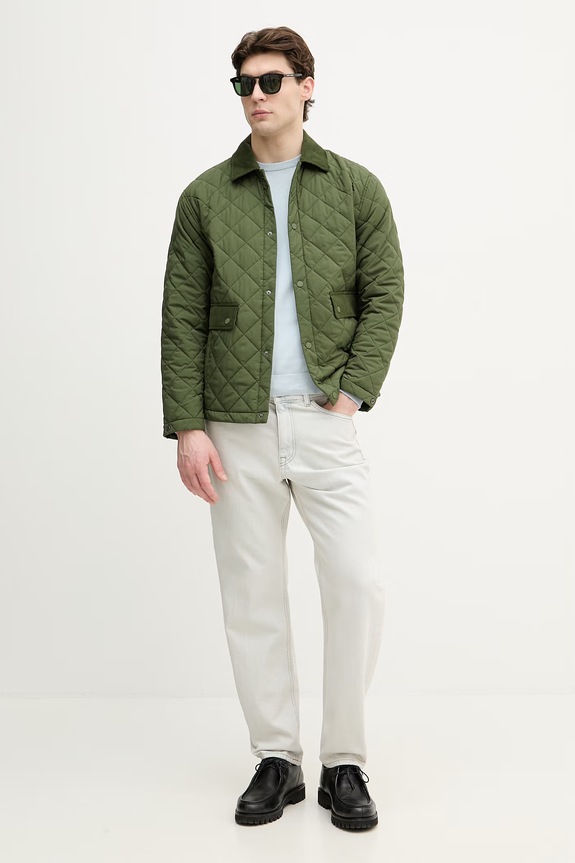 United Colors of Benetton geacă petrecută pentru bărbați 2OKPUN077 verde SS26