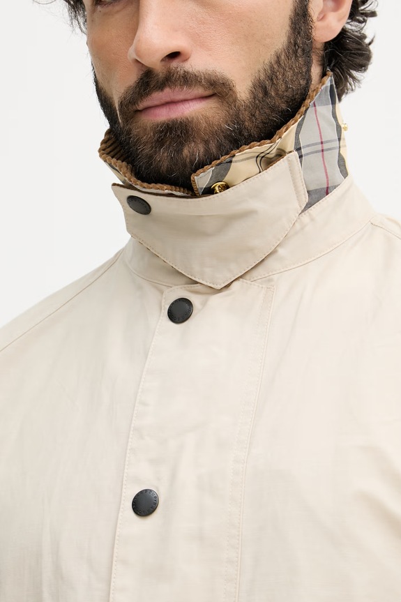 Barbour krátka bunda pánska s bavlnou Icons MCA1098 béžová