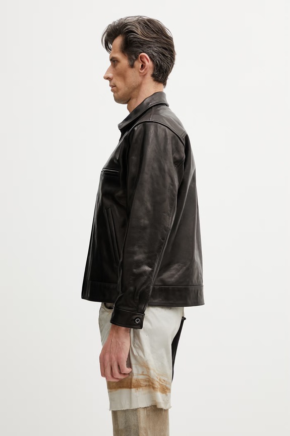 Neighborhood short jacket leather Men's 261SZNH.JKM01 black SS26