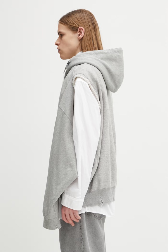 Maison MIHARA YASUHIRO bluza rozpinana z kapturem bawełniana męska A16PK561 szary