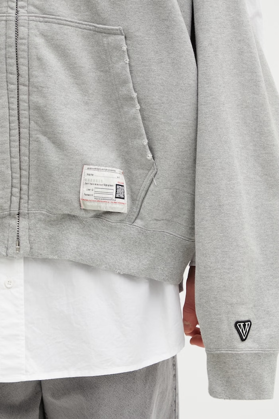 Maison MIHARA YASUHIRO bluza rozpinana z kapturem bawełniana męska A16PK561