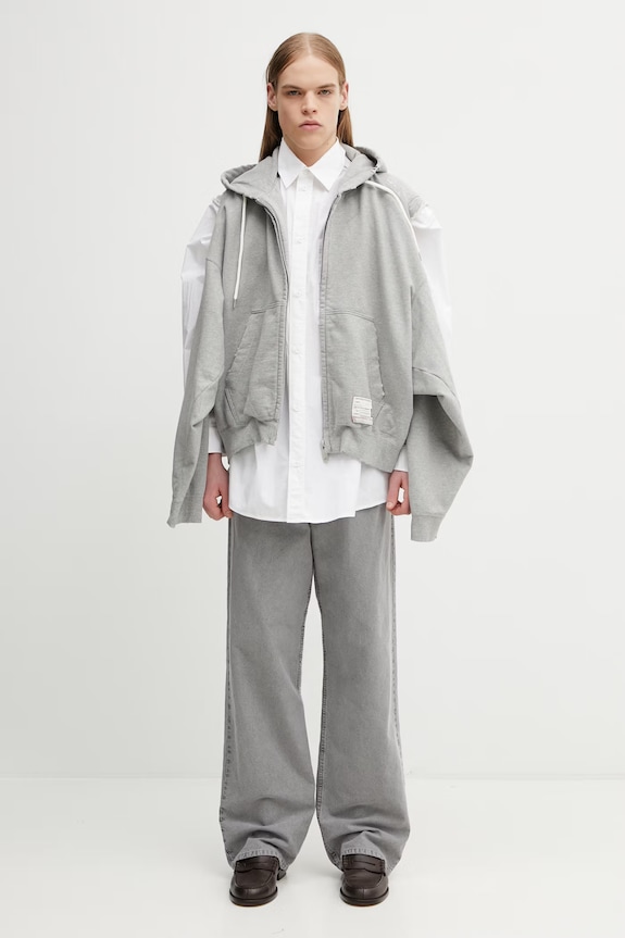 Maison MIHARA YASUHIRO bluza rozpinana z kapturem bawełniana męska A16PK561