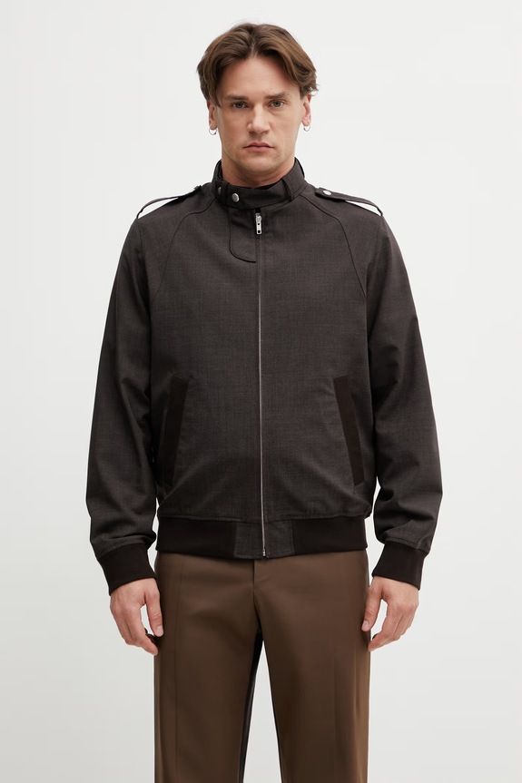 MM6 Maison Margiela giacca di mezza stagione con misto lana da uomo marrone SH2AM0067.M35733