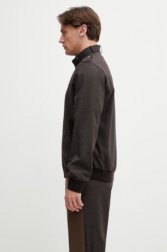 MM6 Maison Margiela přechodová bunda pánská s příměsí vlny SH2AM0067.M35733 hnědá SS26