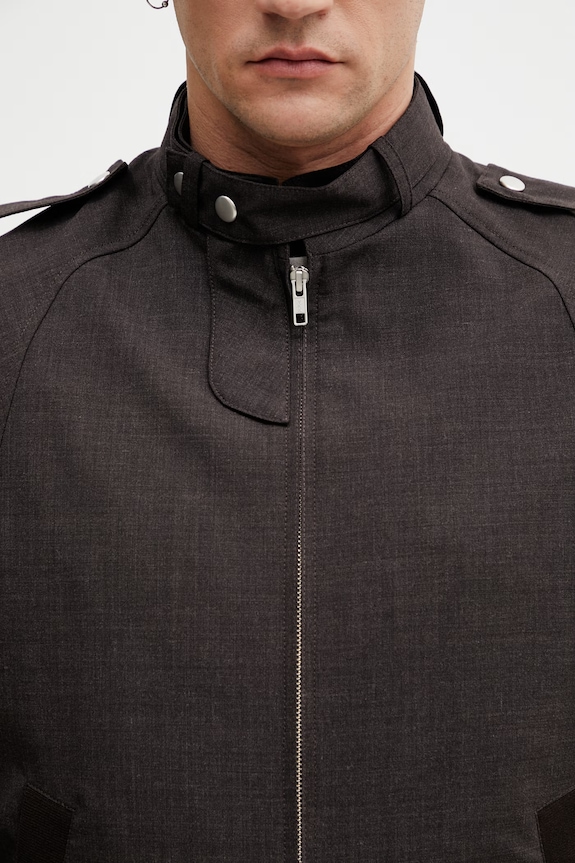 MM6 Maison Margiela přechodová bunda s příměsí vlny pánská hnědá SH2AM0067.M35733