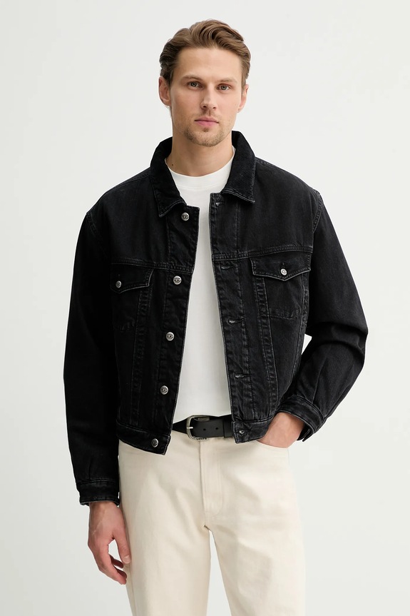 Diesel geacă jeans D-RANGER-T cu captuseala negru A21681.0BEBQ