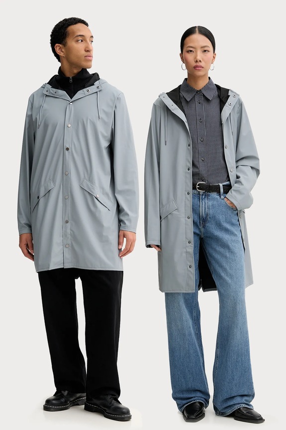 Rains kurtka przeciwdeszczowa 12020 Long Jacket W3 pozostałe szary 12020.147
