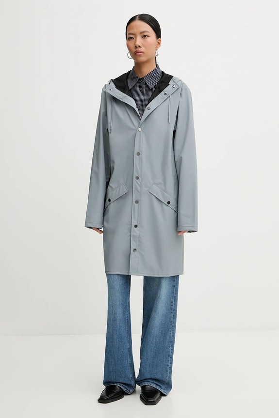 Odzież Rains kurtka przeciwdeszczowa 12020 Long Jacket W3 12020.147 szary