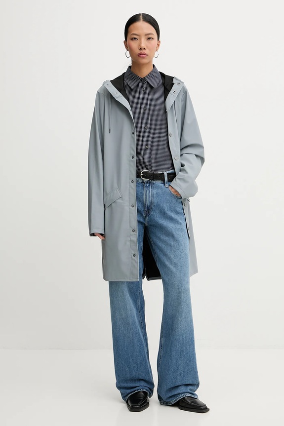 Rains kurtka przeciwdeszczowa 12020 Long Jacket W3 12020.147 szary