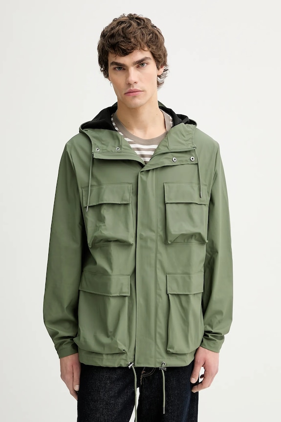 Rains geacă de ploaie 12210 Pocket Jacket W3 verde 12210.145