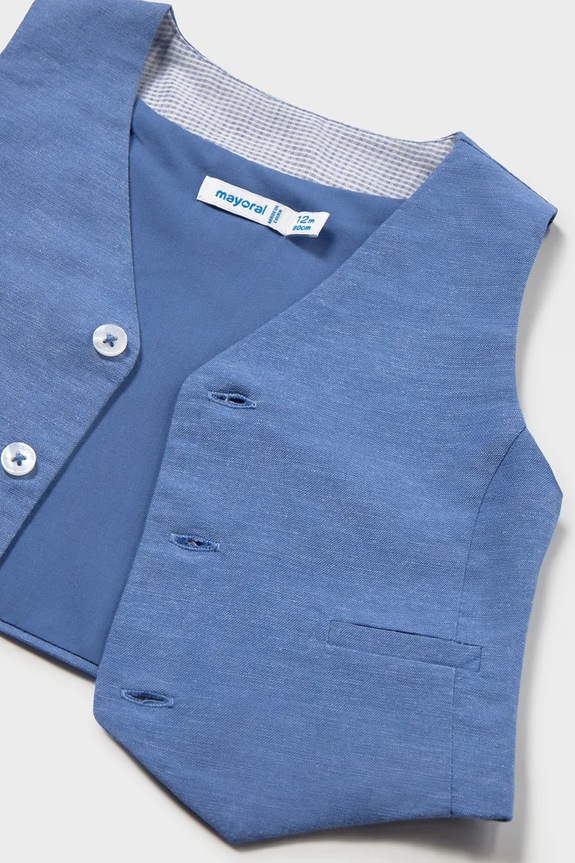 Fiú Mayoral vászonkeverékből készült gyerek mellény 1312.3A.Baby.PPY2 kék