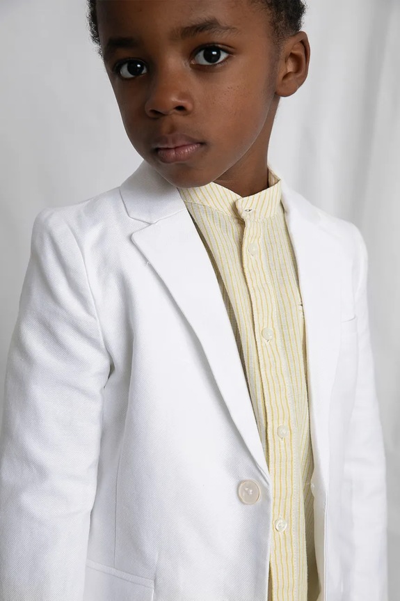 Mayoral vászonkeverékből készült gyerek kabát 3437.5B.Mini.PPY2 fehér