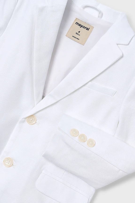 Mayoral vászonkeverékből készült gyerek kabát fehér 3437.5B.Mini.PPY2