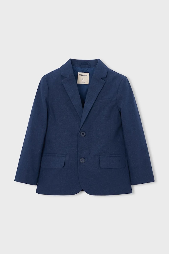 Mayoral vászonkeverékből készült gyerek kabát sima sötétkék 3437.5B.Mini.PPY2