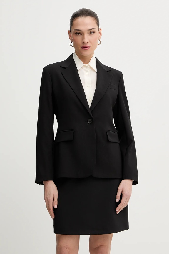 Vlnené sako Weekend Max Mara LAMINE látka čierna 2615041071600