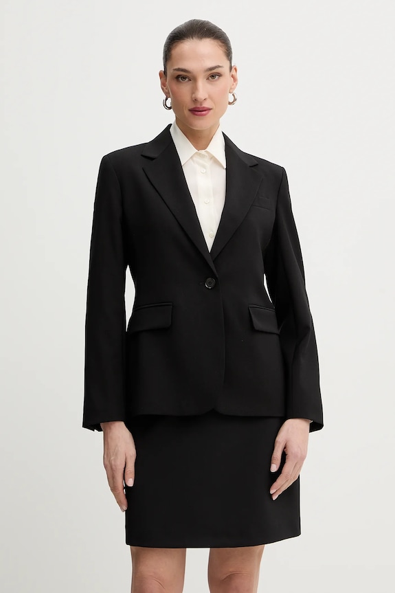 Vlnené sako Weekend Max Mara LAMINE látka čierna 2615041071600