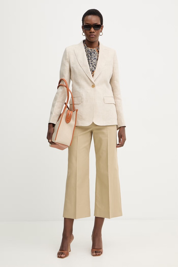 Ленено сако Weekend Max Mara NALUT 2615041072600 бежов SS26