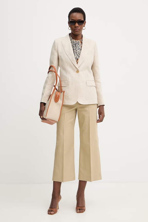 Ленено сако Weekend Max Mara NALUT 2615041072600 бежов SS26