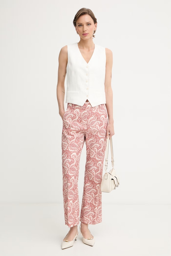 Weekend Max Mara vestă cu un singur rând de nasturi pentru femei, din in PACE 2615151012600 bej SS26