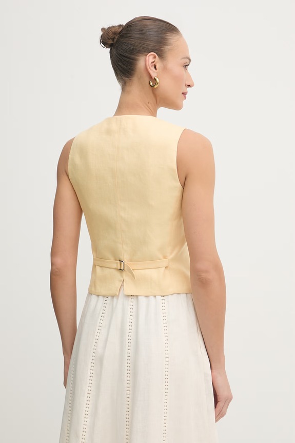 Îmbrăcăminte Weekend Max Mara vestă cu un singur rând de nasturi pentru femei 2615151012600 galben