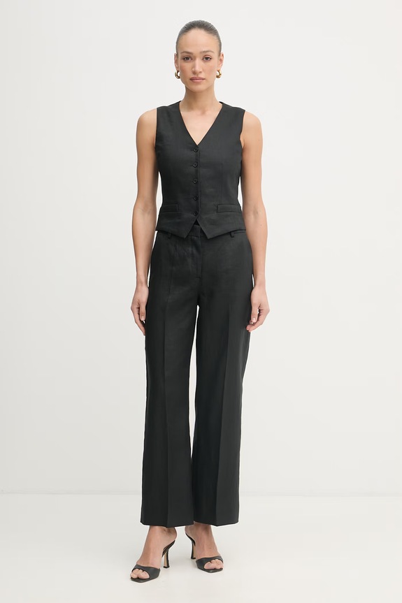 Weekend Max Mara gilet monopetto da donna in lino PACE 2615151012600 nero SS26