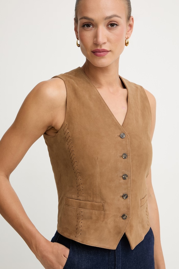 Weekend Max Mara vesta dámska semišová VETUSTA hnedá 2615441012600