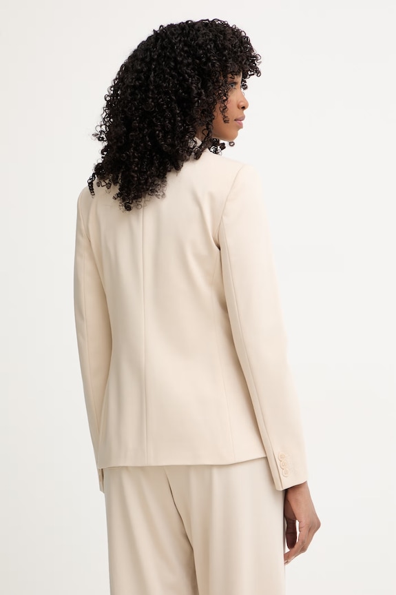Oblečenie Weekend Max Mara jednoradové sako dámske s viskózou CARBONE 2615911012600 béžová