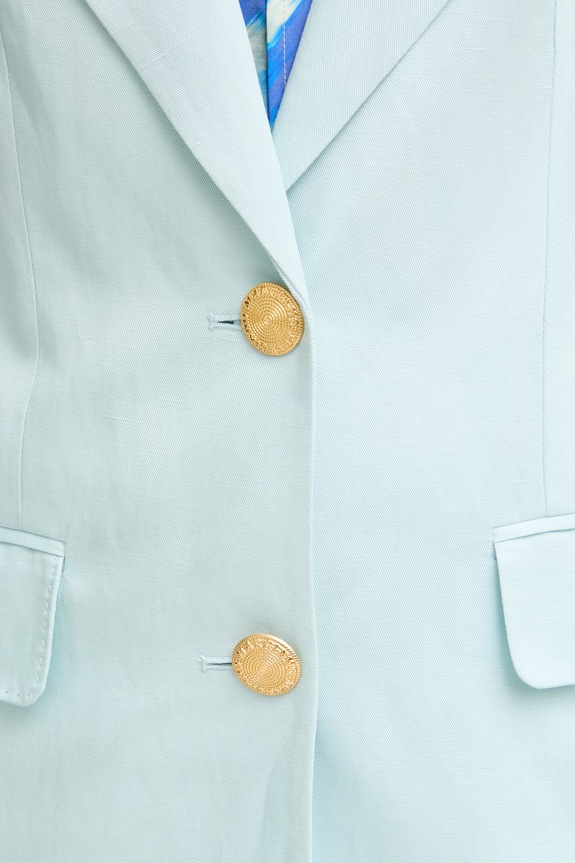 Marciano by Guess μονόπετο σακάκι γυναικείο με πρόσμιξη λινού JANE G6GN04.W1764 τιρκουάζ