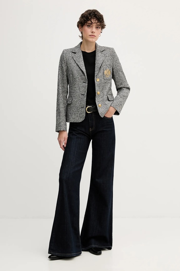 Bunda s prímesou vlny Tommy Hilfiger WW0WW48786 čierna SS26