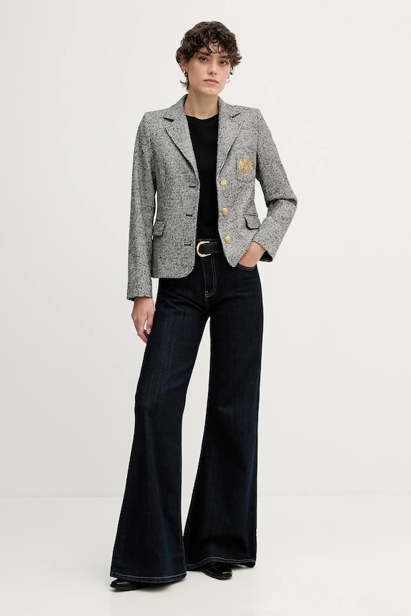 Bunda s prímesou vlny Tommy Hilfiger WW0WW48786 čierna SS26