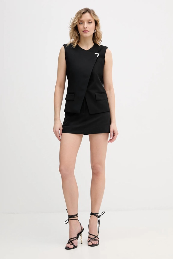 Prsluk s primjesom vune Karl Lagerfeld B1W14007 crna SS26