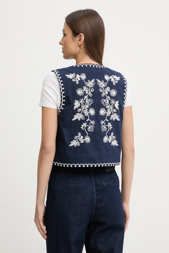 Îmbrăcăminte Hoss Intropia vestă din bumbac 5473148 bleumarin