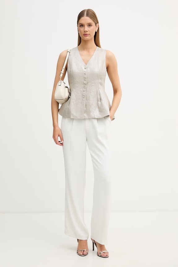 Joseph Ribkoff gilet monopetto da donna in lino 262944 beige SS26
