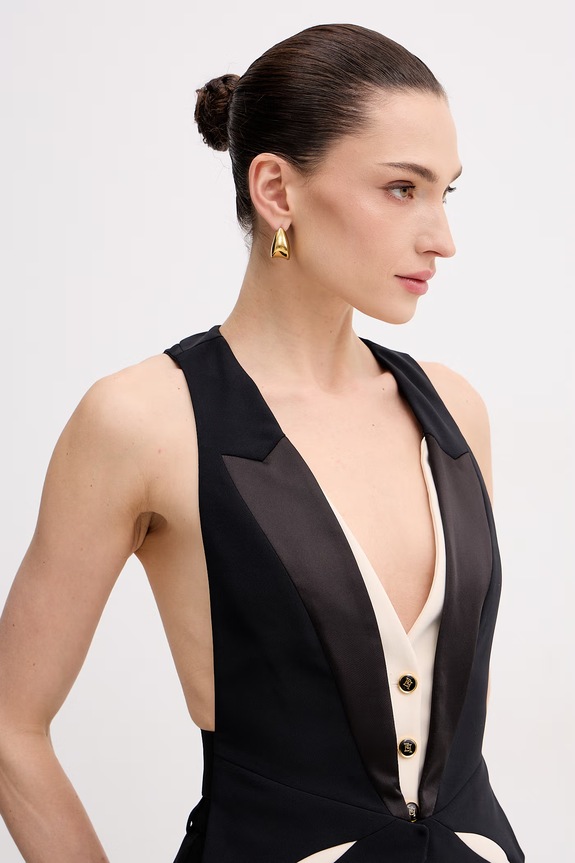 Elisabetta Franchi kamizelka wieczorowa damska czarny GL00461E2