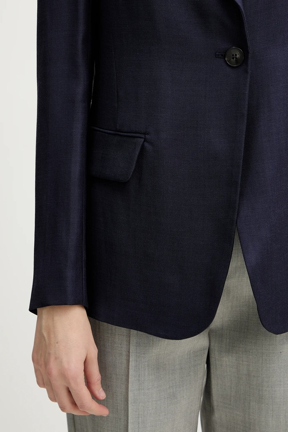 Σακάκι με προσθήκη λινού Marella Emme by Marella 2615041181200 σκούρο μπλε