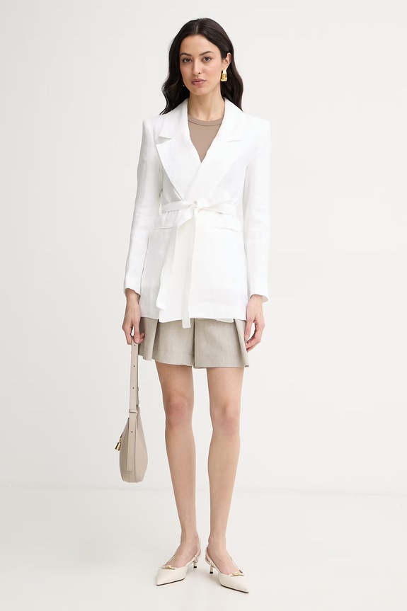 Marella giacca da donna in lino MODICO 2613041012200 bianco SS26