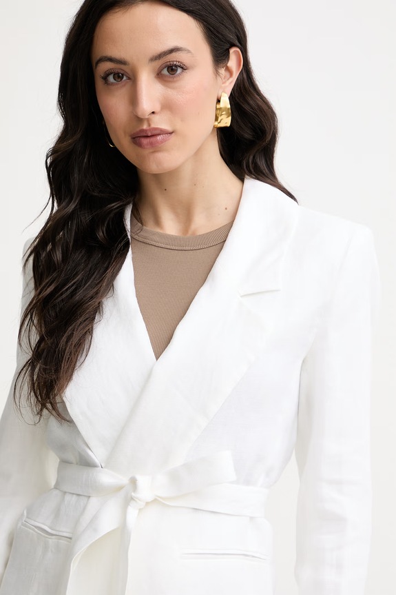 Marella giacca da donna in lino MODICO bianco 2613041012200