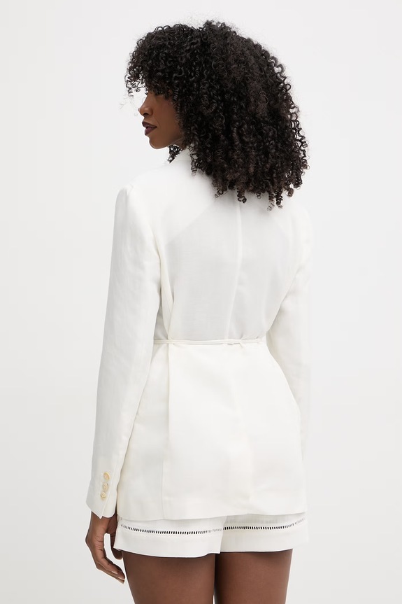 Дрехи Twinset дамско сако с лен 261TP2453 бежов