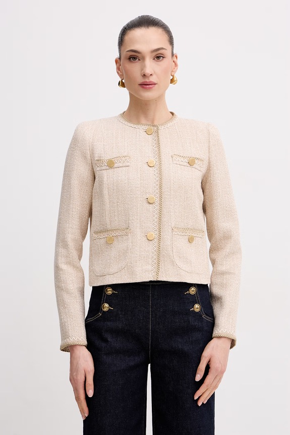 Luisa Spagnoli giacca da donna in cotone Vasari beige 542790