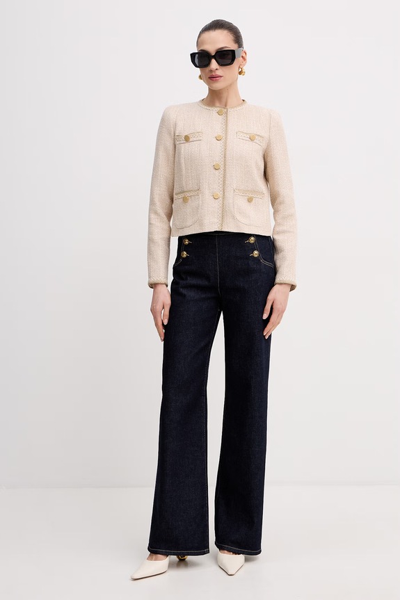 Luisa Spagnoli giacca da donna in cotone Vasari 542790 beige SS26
