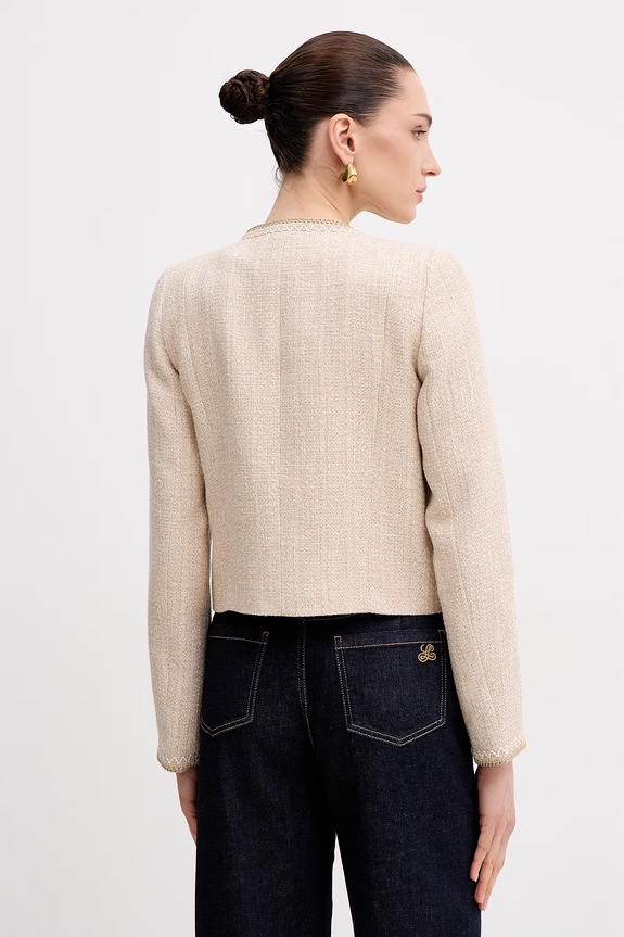 Abbigliamento Luisa Spagnoli giacca da donna in cotone Vasari 542790 beige