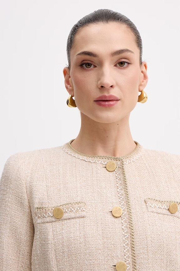 Luisa Spagnoli giacca da donna in cotone Vasari beige 542790