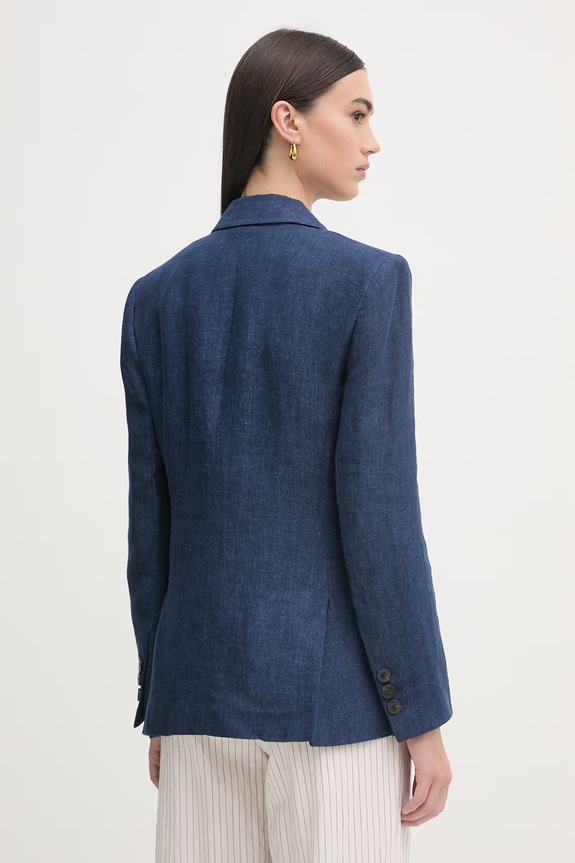 Odzież Luisa Spagnoli marynarka damska lniana Vittorio 542898 granatowy